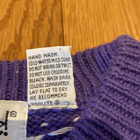 That’s Me! VTG Short Puff Sleeve Crew Neck Floral Easter Spring Sweater SMALL - Picture 5 of 9